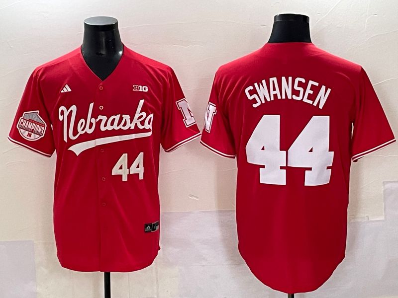 Men Nebraska Cornhuskers #44 Swansen Red 2025 Joint Name NCAA Jersey style 7->ncaa teams->NCAA Jersey